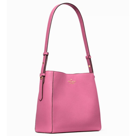 New Kate Spade Juliette Medium Bucket Pebble Leather Nouveau Rose - Picture 2 of 4